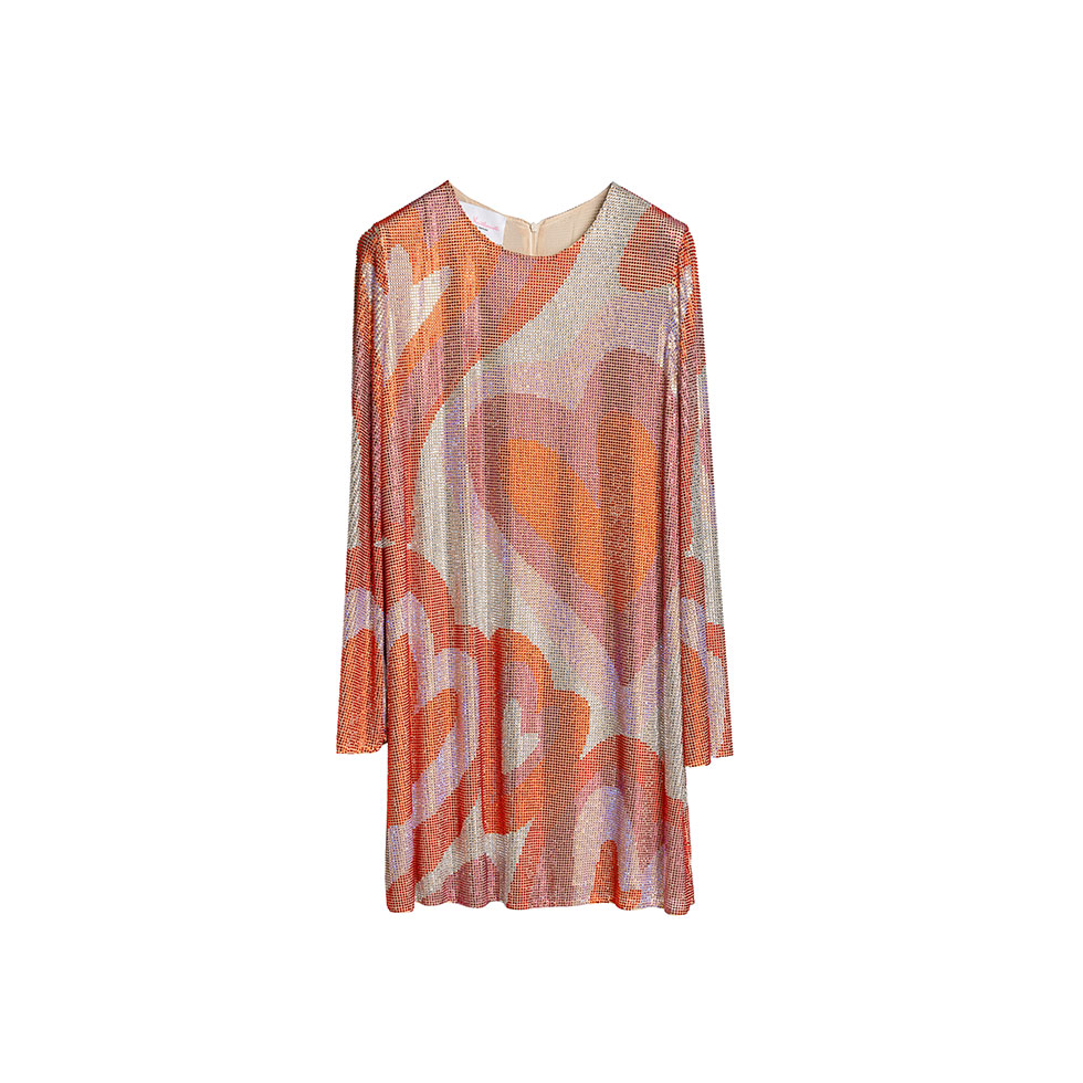 Mini φόρεμα με μοτίβο και στρας