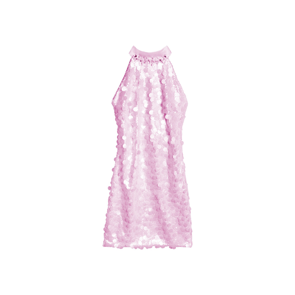 Ροζ mini φόρεμα με πούλιες 