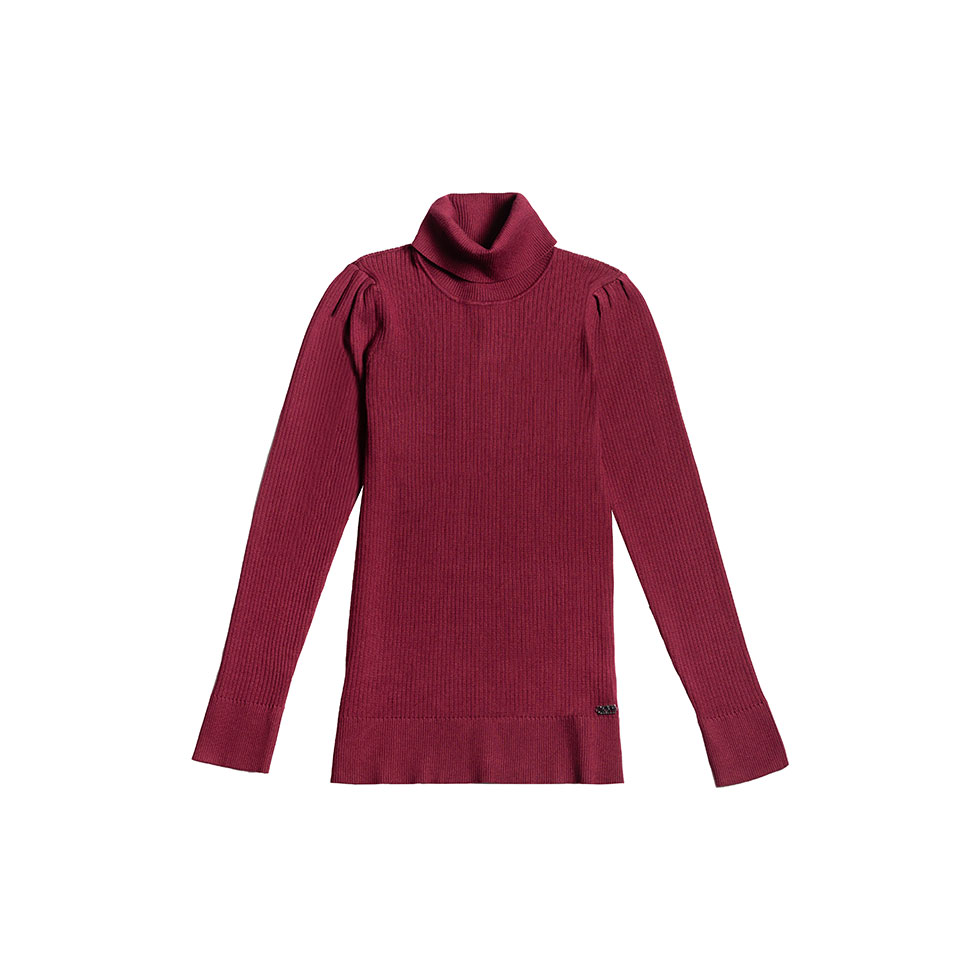 Βυσσινί ζιβάγκο με έντονους ώμους