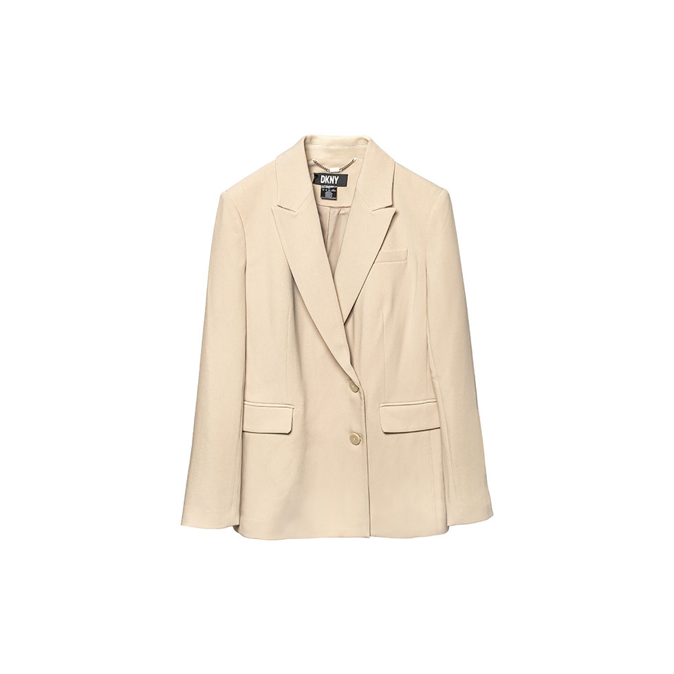 Μπεζ σακάκι με κλασικό πέτο 