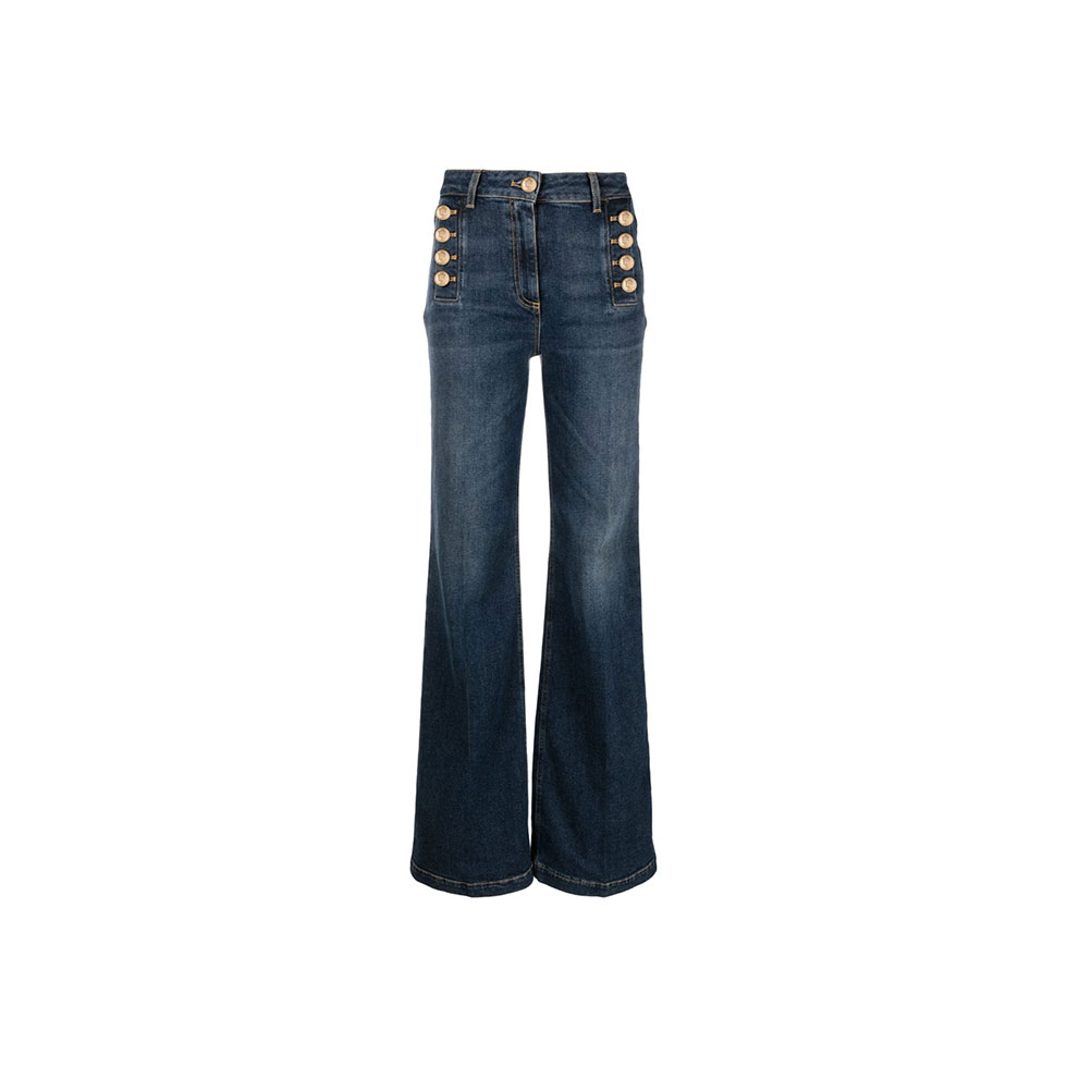 Ψηλόμεσο jean με διακοσμητικά κουμπιά, Elisabetta Franchi
