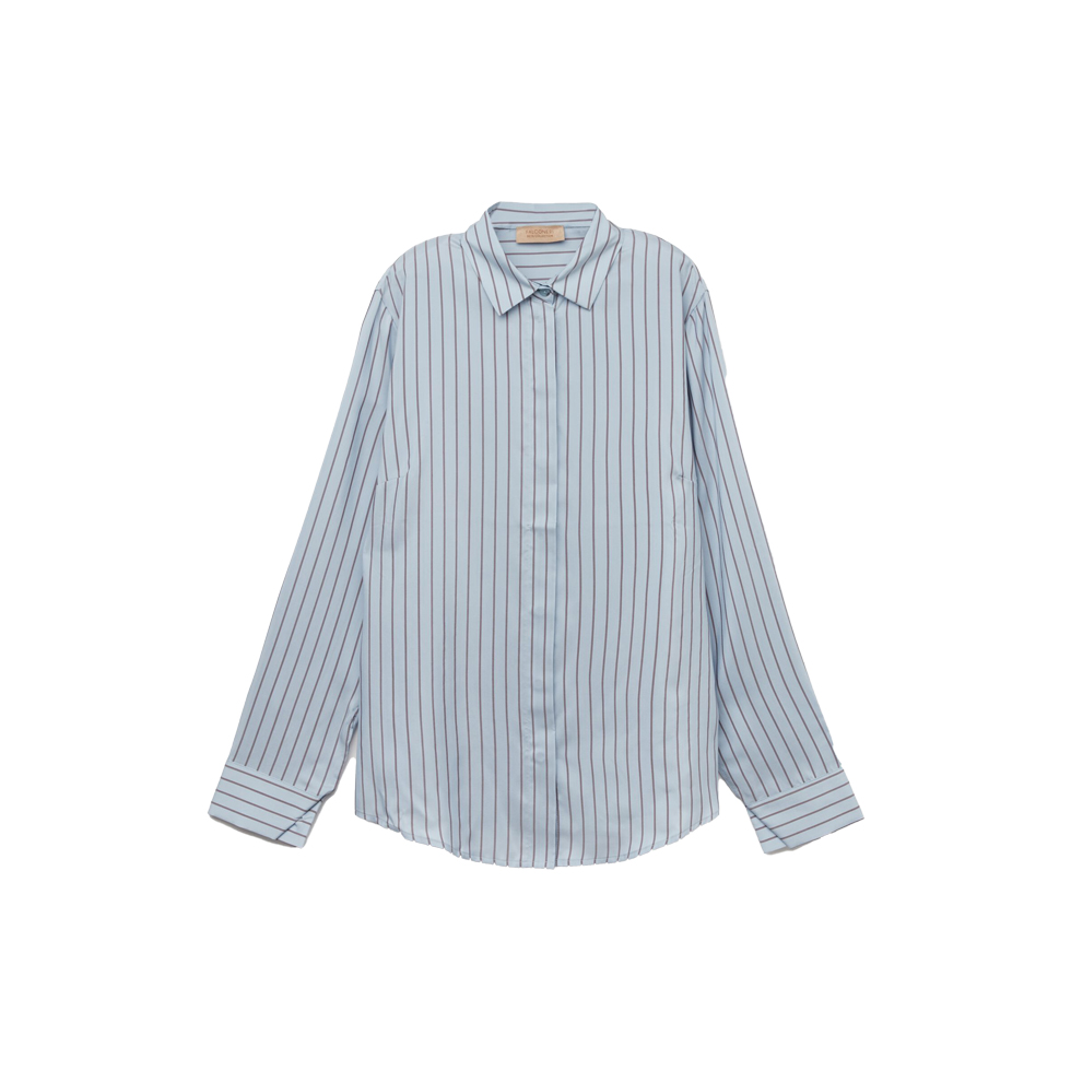 Blue striped silk shirt