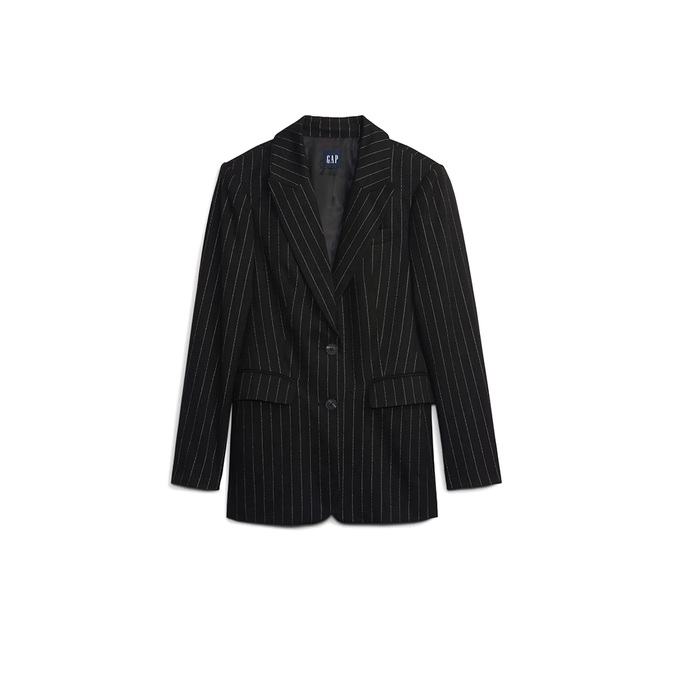 Μαύρο σακάκι με metallic ρίγες 
