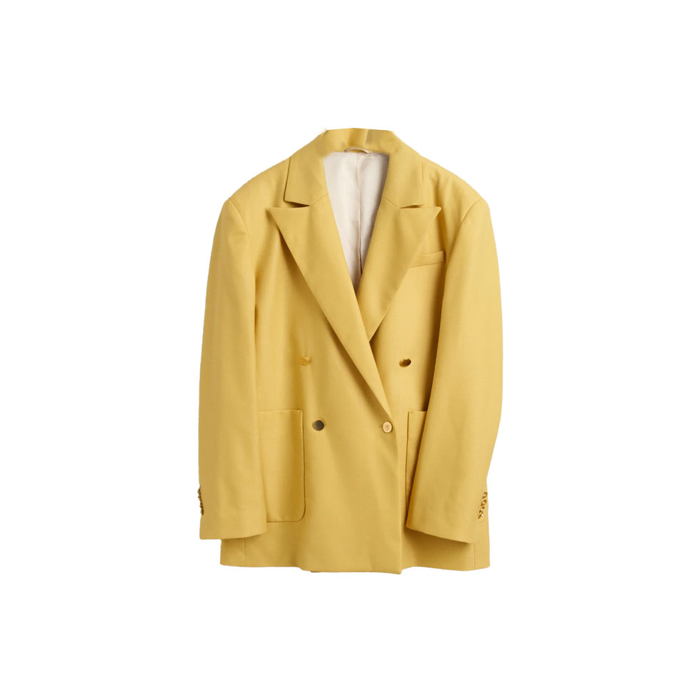 Κίτρινο γυναικείο σακάκι σε κανονική γραμμή 