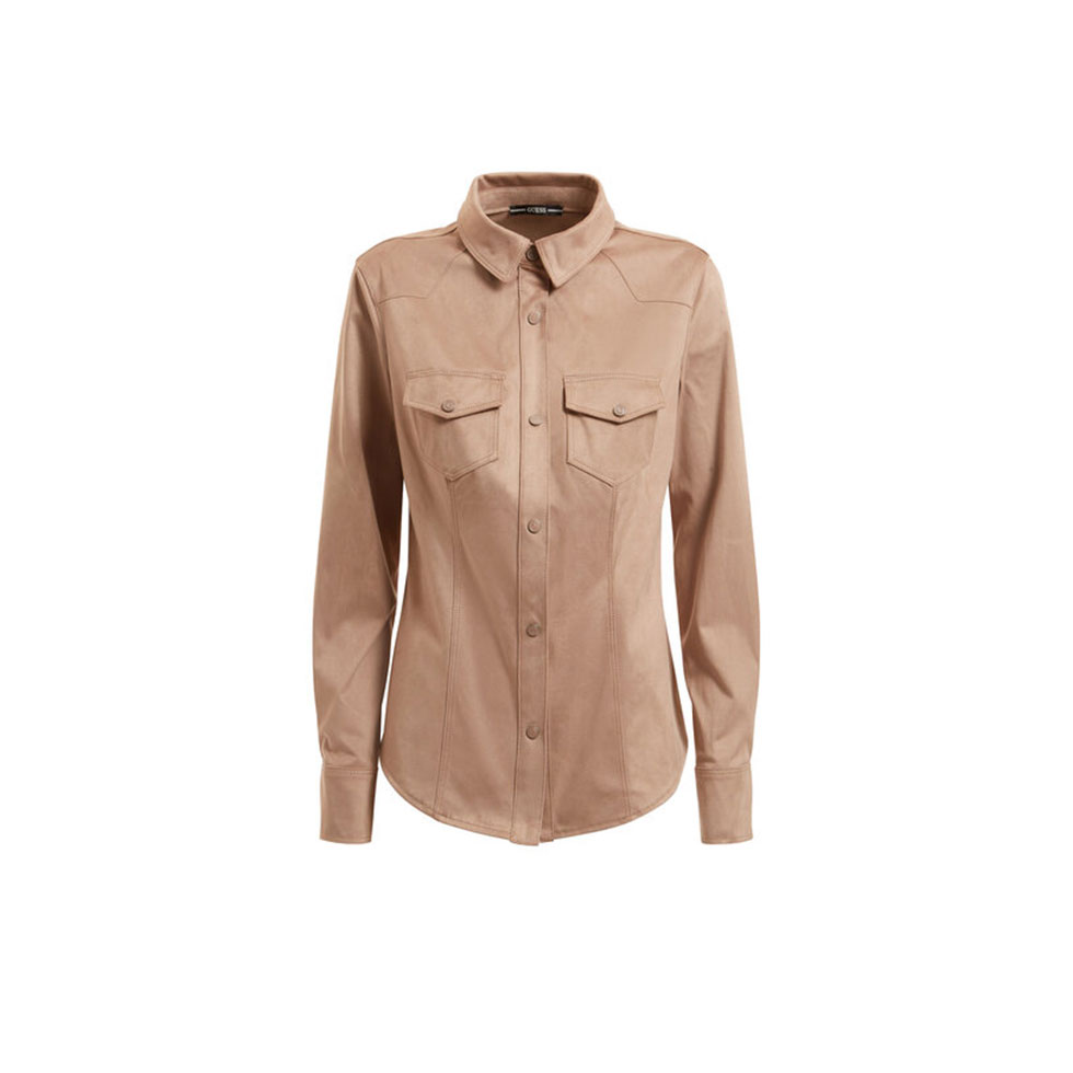 Beige suede overshirt