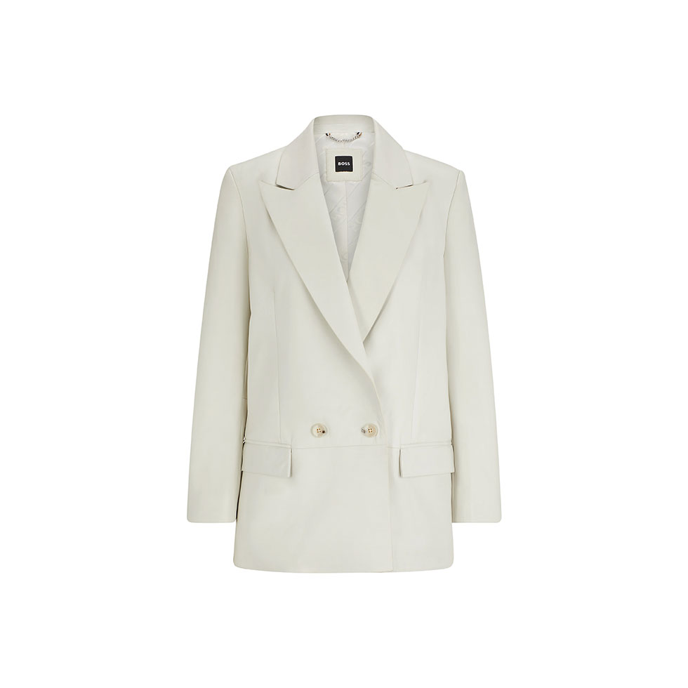 Λευκό δερμάτινο σακάκι Salabetha, Boss