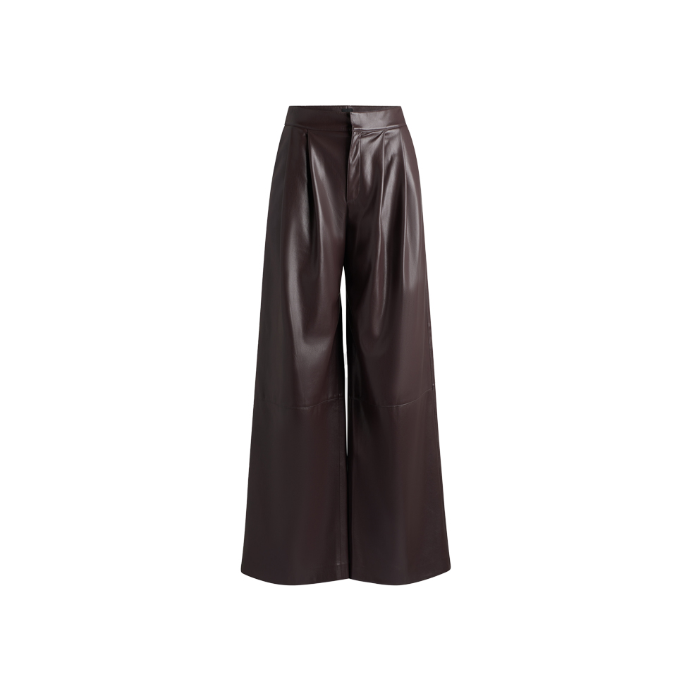 Tadesa leather look burgundy pants, Boss