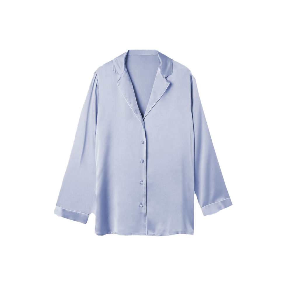 Τop πιτζάμας από μετάξι Ice Grey