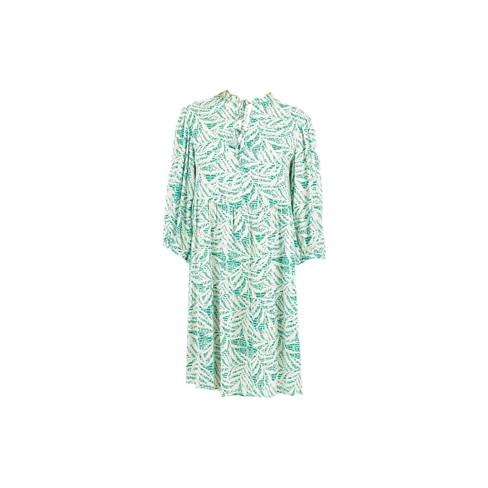 White viscose dress with print