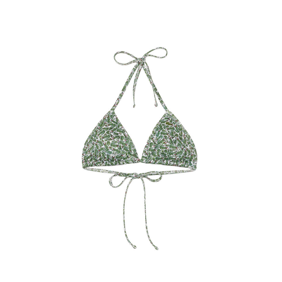 Πράσινο bikini top με logo print 