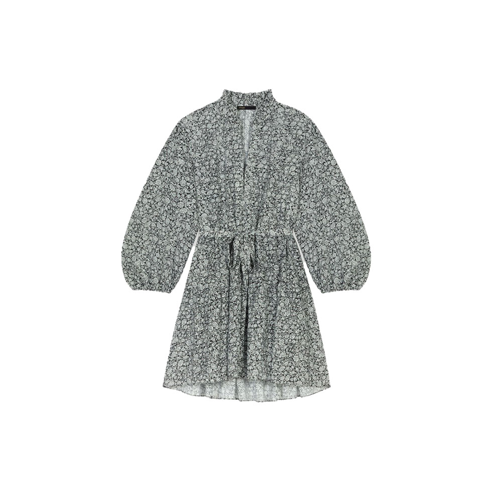 Ασπρόμαυρο φόρεμα με floral μοτίβο