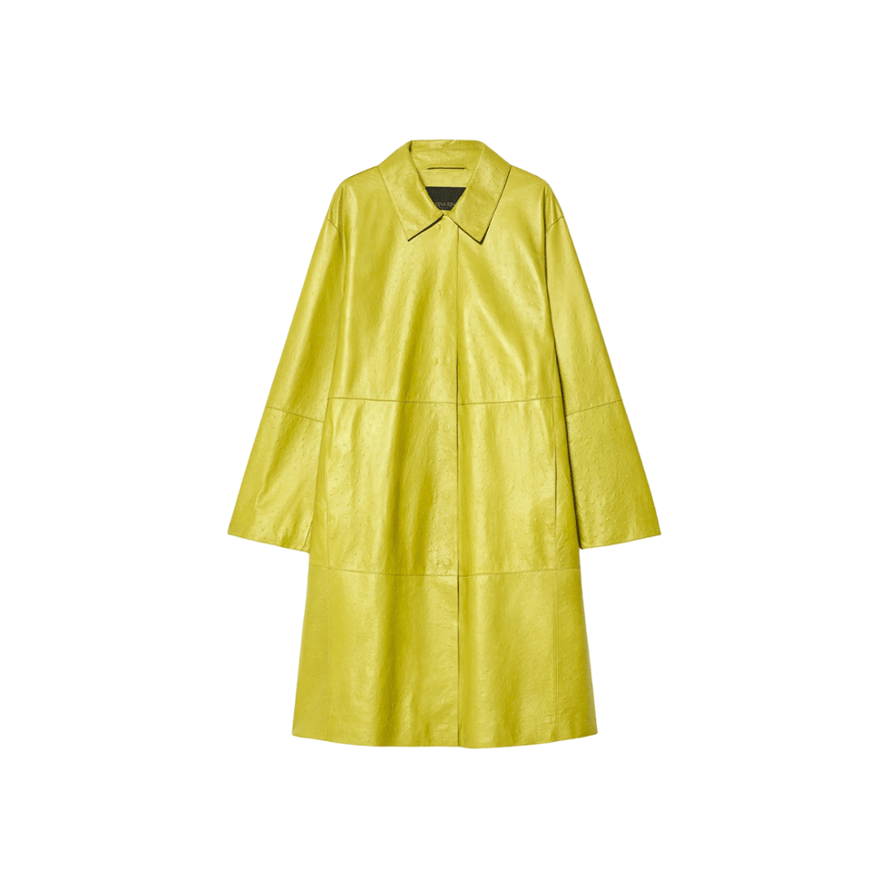 Πράσινο δερμάτινο παλτό 