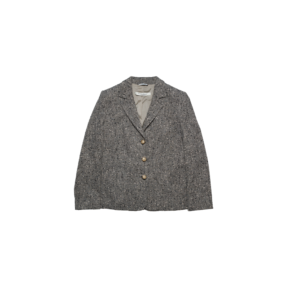 Gray tweed jacket with buttons