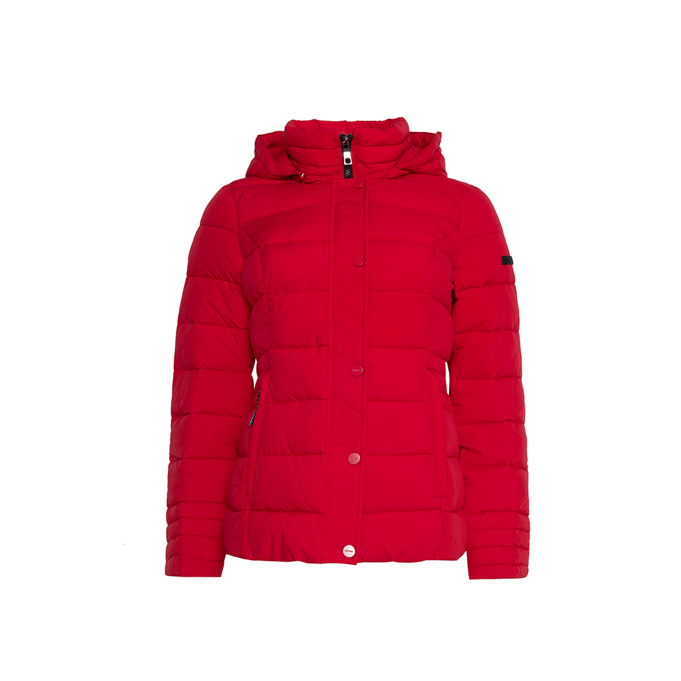 Κόκκινο μπουφάν puffer με κουκούλα