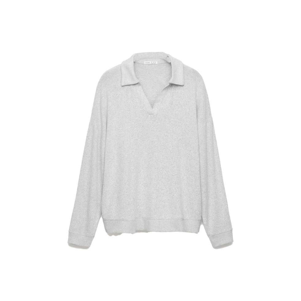 Γκρι μακρυμάνικη polo μπλούζα