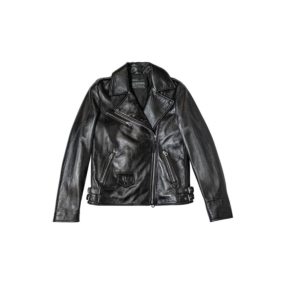 Μαύρο δερμάτινο jacket 