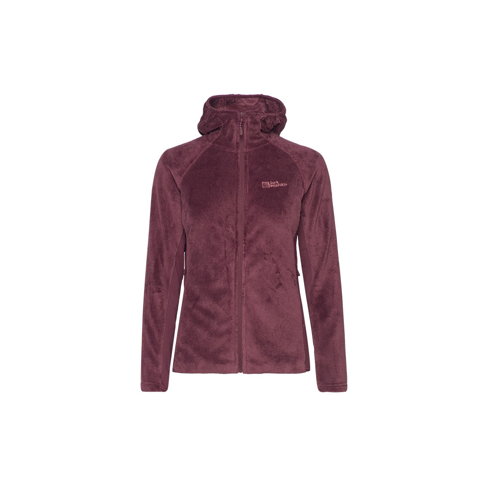 Maroon fleece jacket with logo, Jack Wolfskin