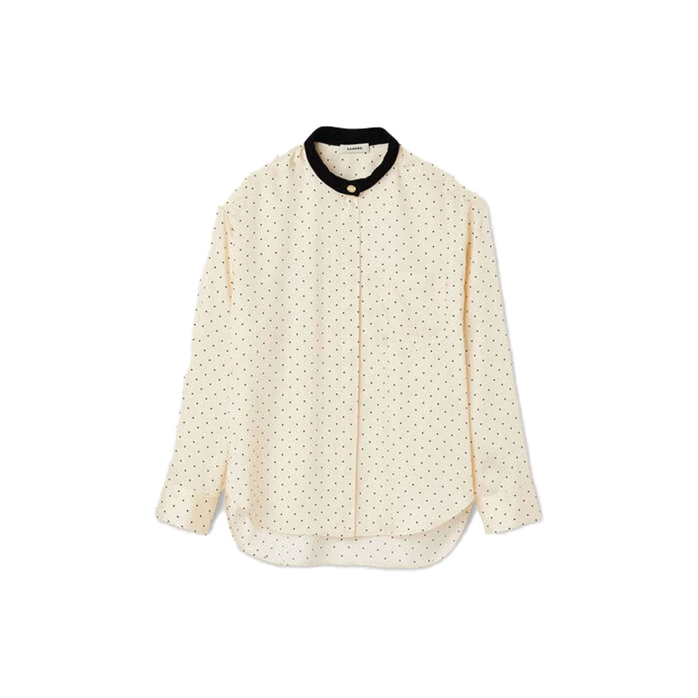 Εκρού πουά πουκάμισο 