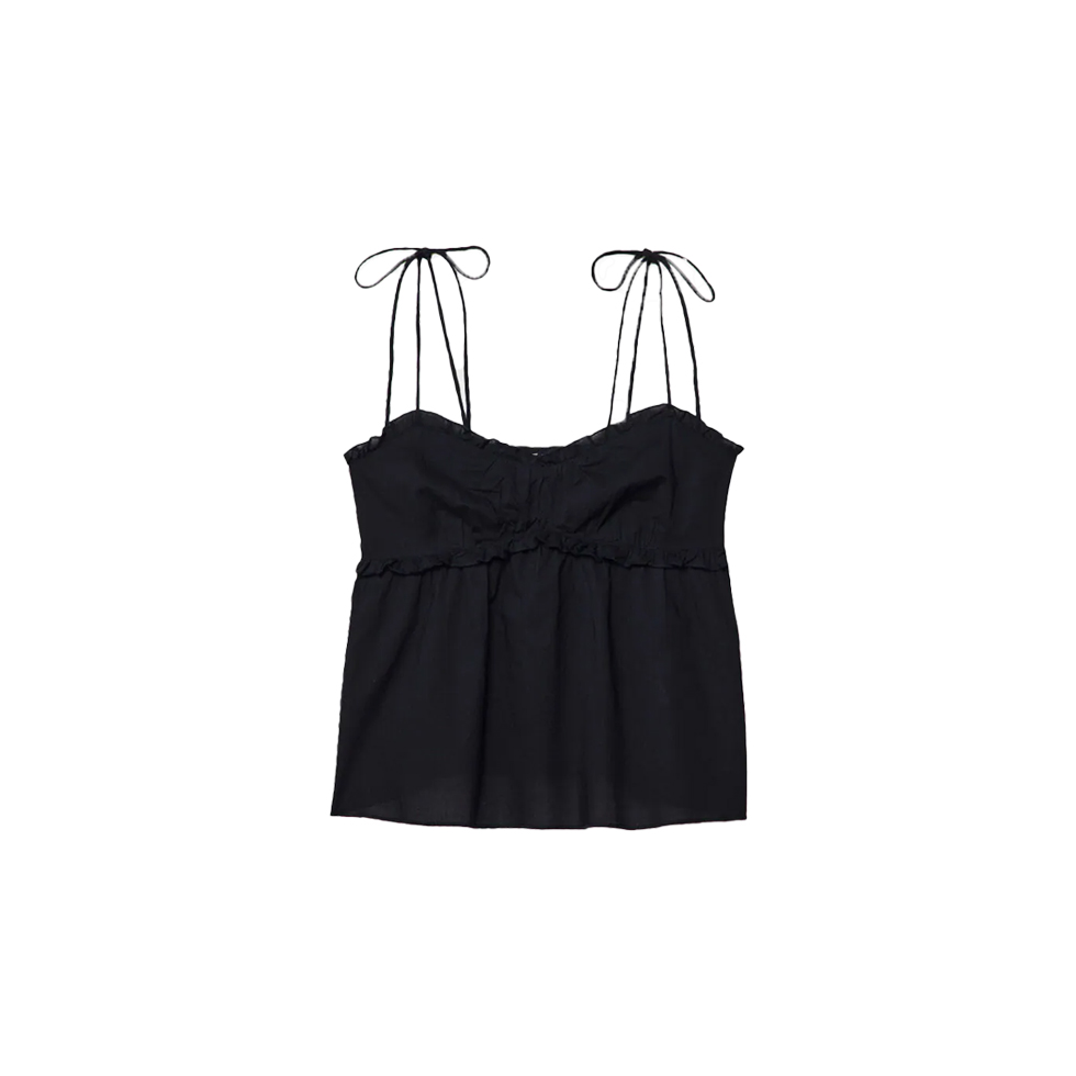 Black top with straps and bow