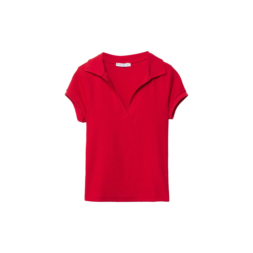 Κόκκινη μπλούζα polo με γιακά