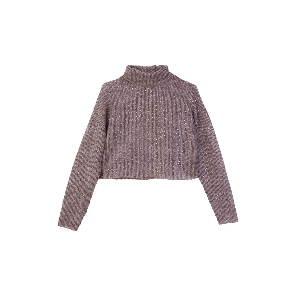 Μοβ cropped πουλόβερ Abeque, The Jerkins