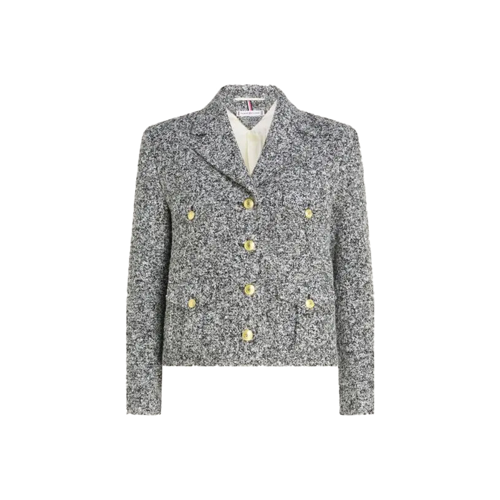 Γκρι μάλλινο jacket με χρυσά κουμπιά 