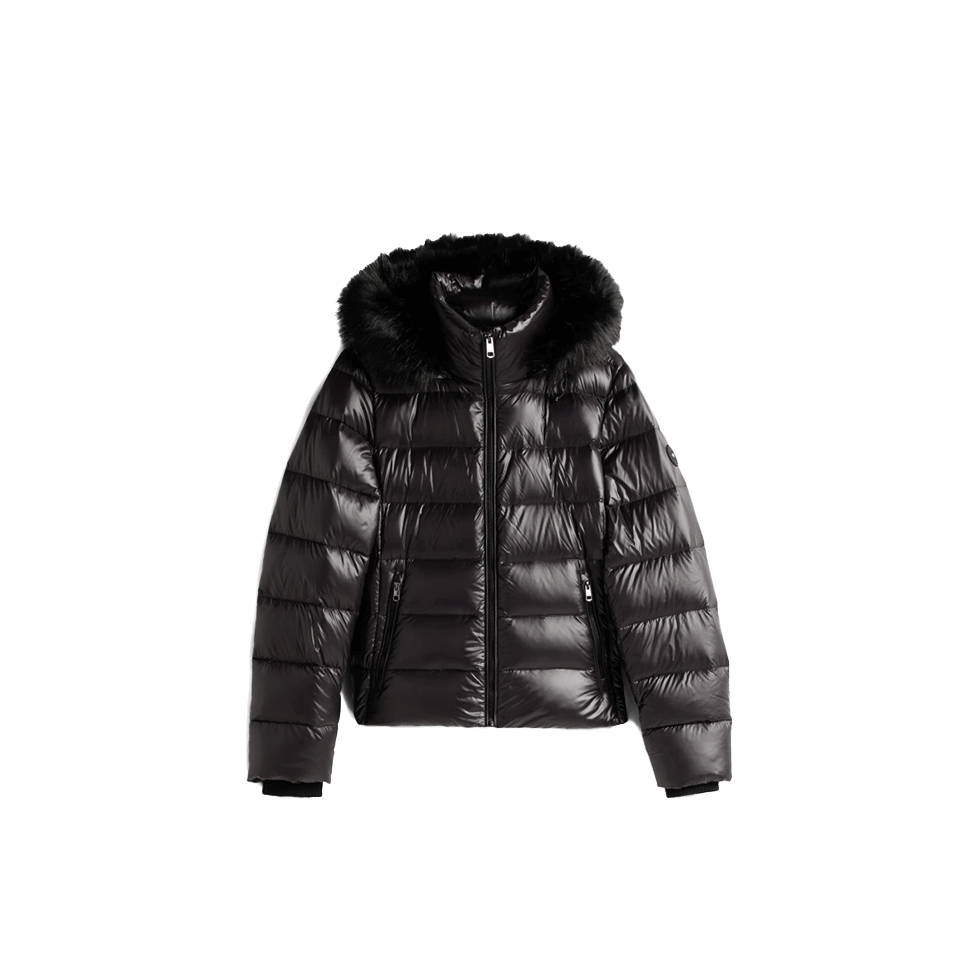 Μαύρο αδιάβροχο μπουφάν με κουκούλα