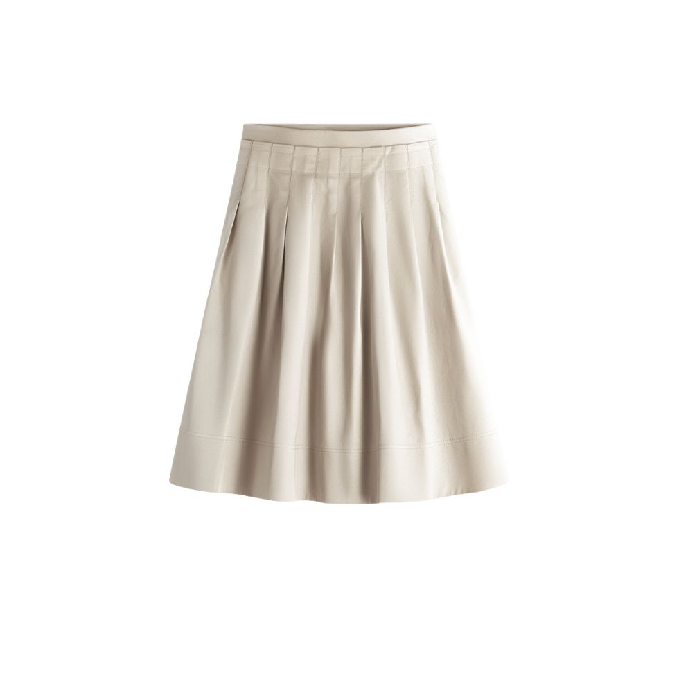 Beige pleated skirt