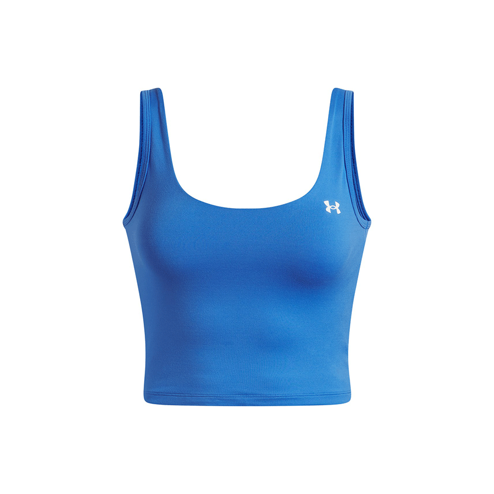 Μπλε cropped top με λευκό logo