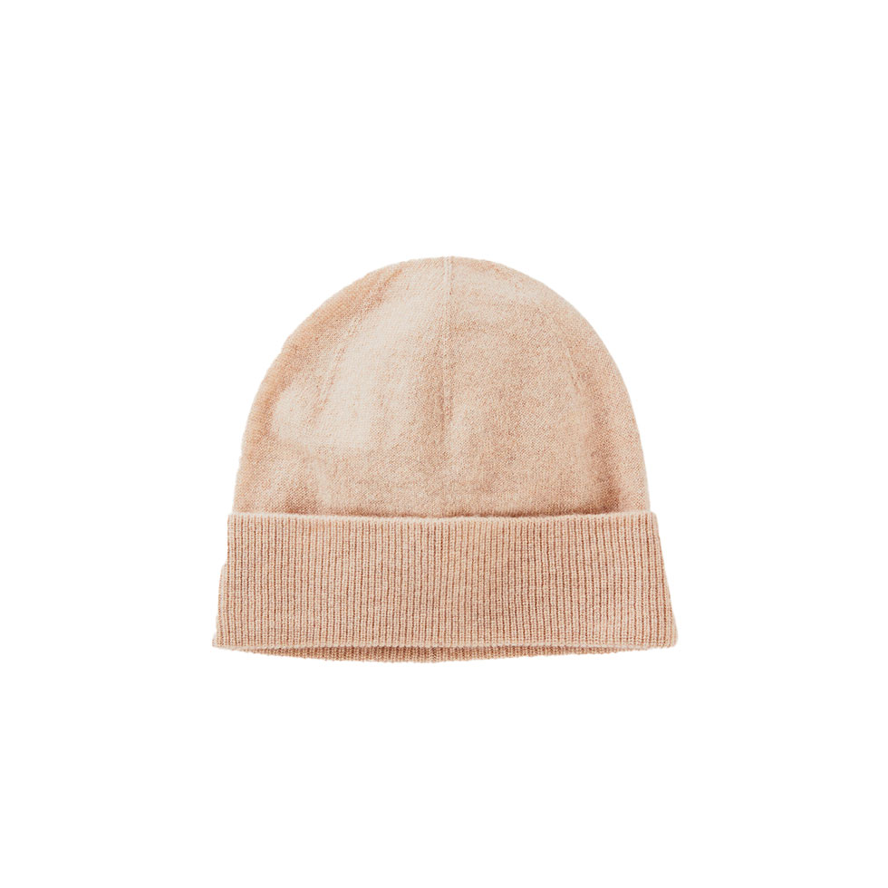 Μπεζ μάλλινος σκούφος 