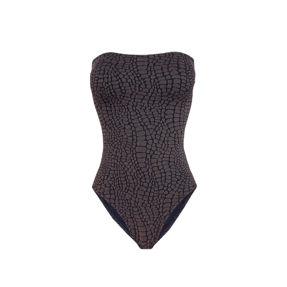 Καφέ μαγιό με animal print μοτίβο