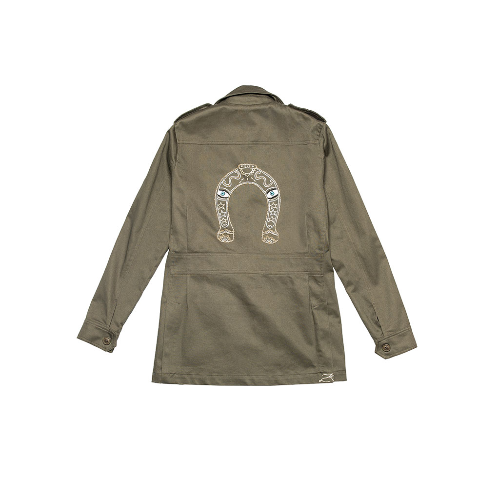 ZoeK χακί jacket με χειροποίητα κεντήματα 