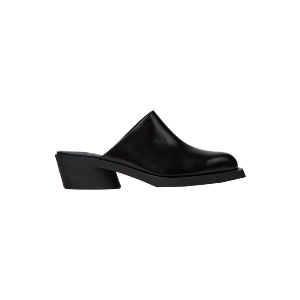 Μαύρα δερμάτινα mules Bonnie