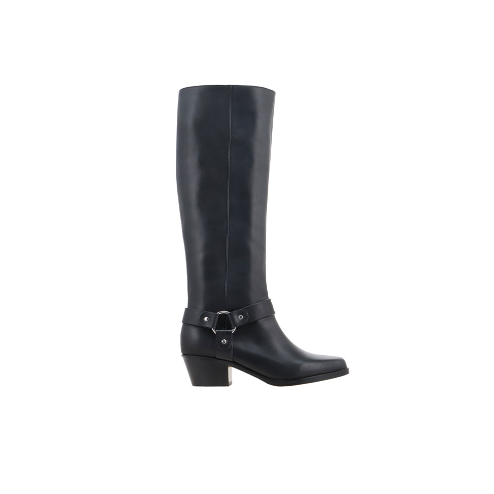 Black leather boots Stace