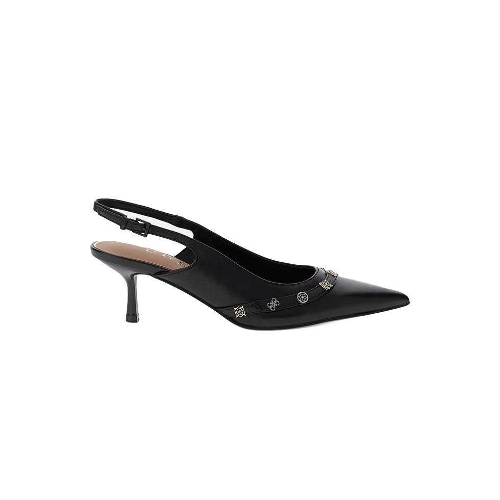 Μαύρες slingback γόβες με studs Marciano