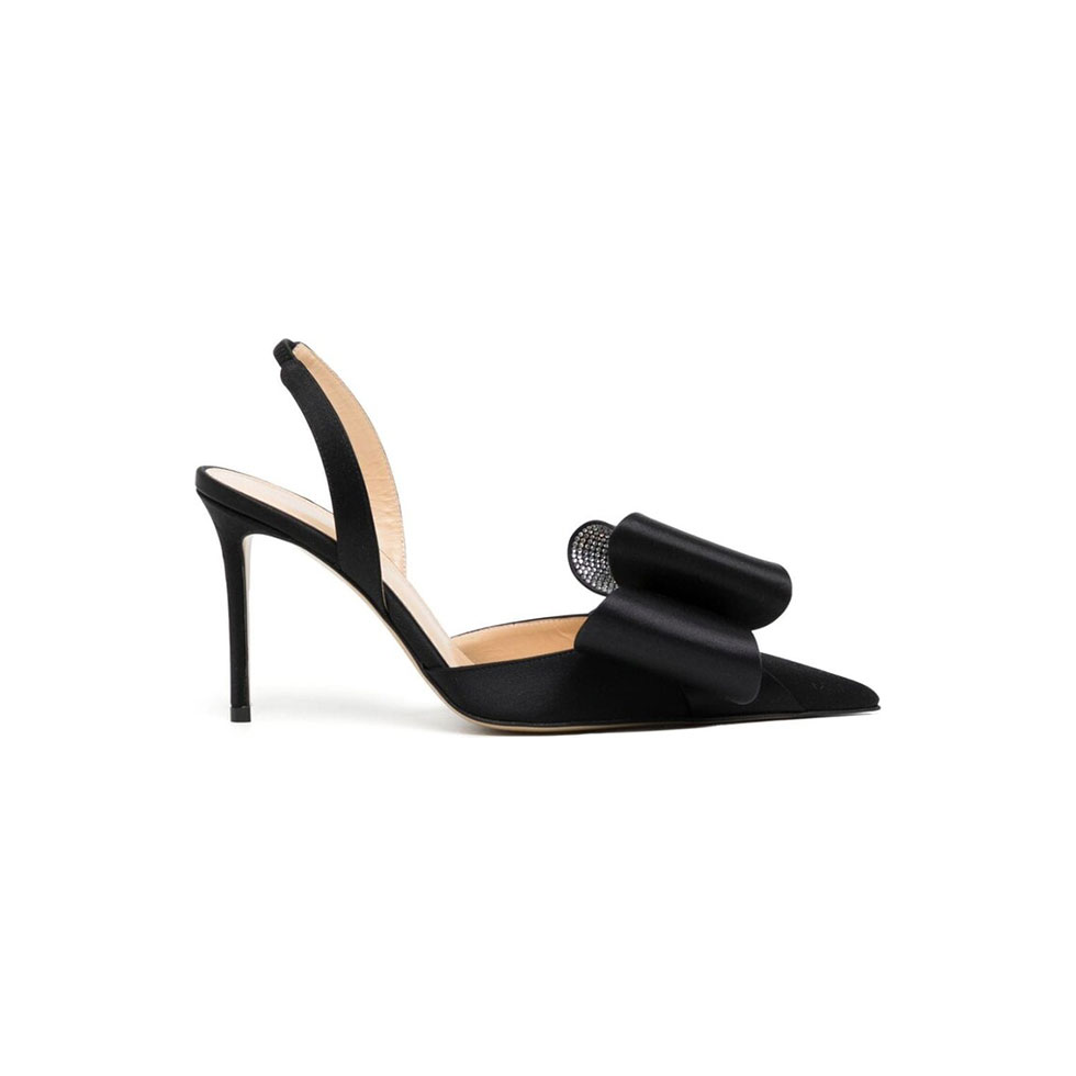 Μαύρες slingback γόβες με φιόγκο Le Cadeau 110, Mach & Mach
