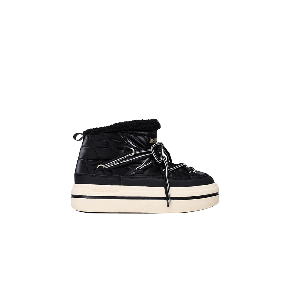 Μαύρες μπότες Après-ski με κορδόνια 