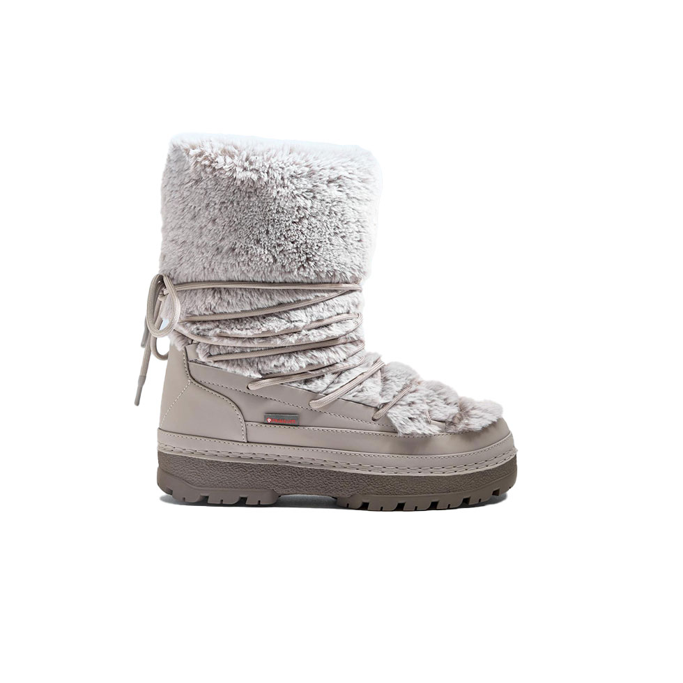 Μπεζ μπότες après-SKI από συνθετική γούνα