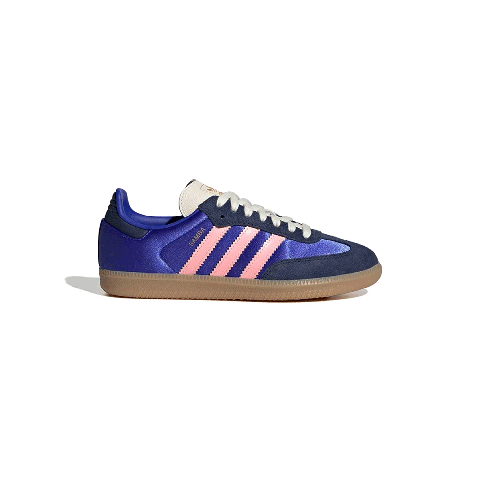 Μπλε sneakers Samba με ροζ λεπτομέρειες, Adidas