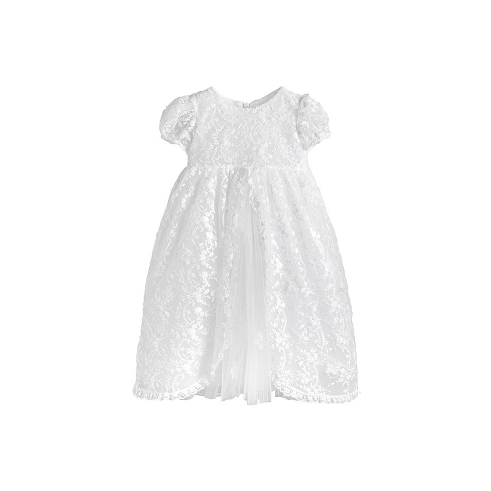 White christening dress with lace