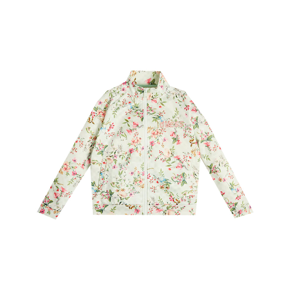 Πράσινη ζακέτα με floral μοτίβο