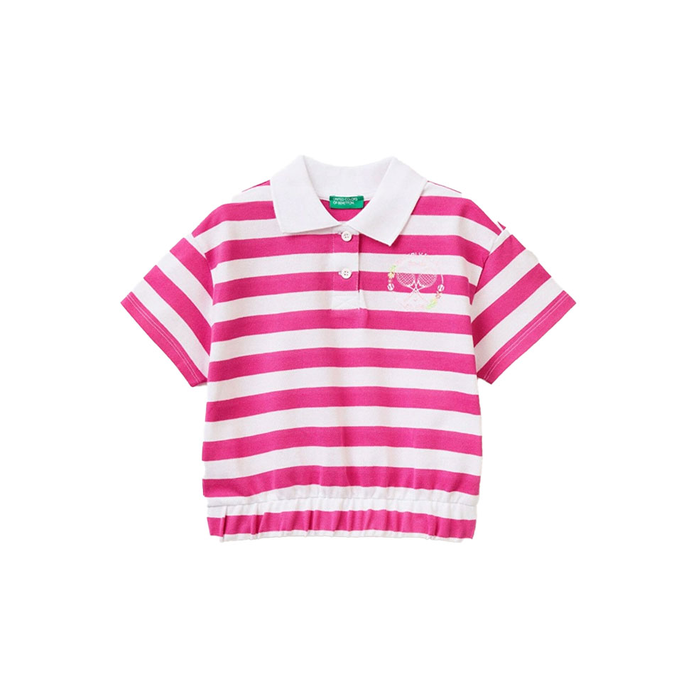 Ριγέ polo μπλουζάκι με σχέδιο