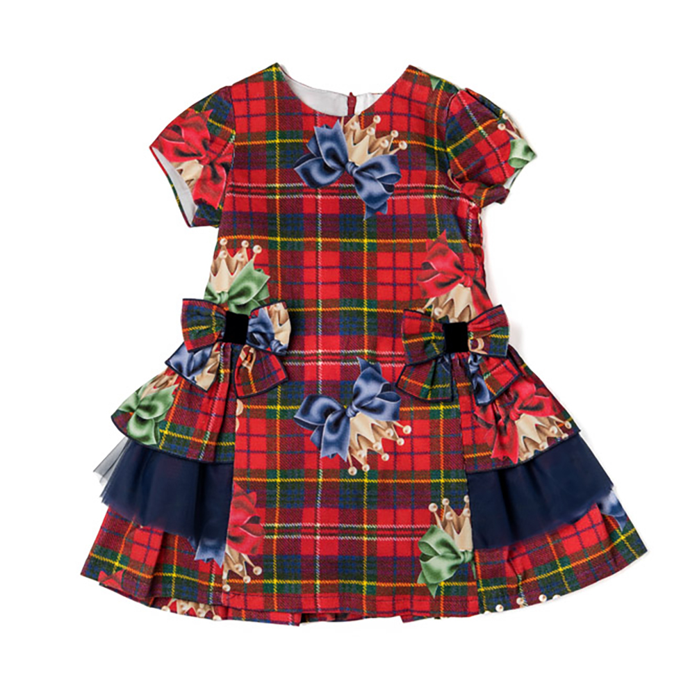 Κόκκινο καρό φόρεμα balloon