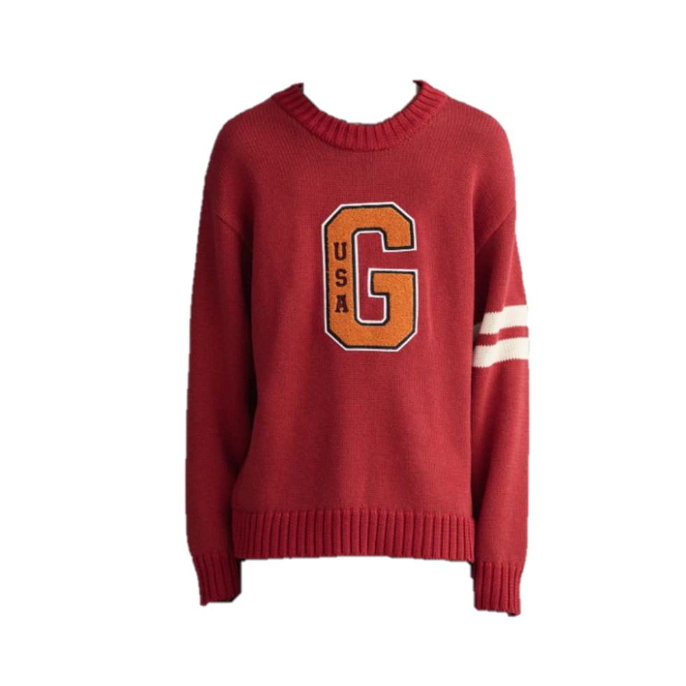 Red oversized sweater Letterman