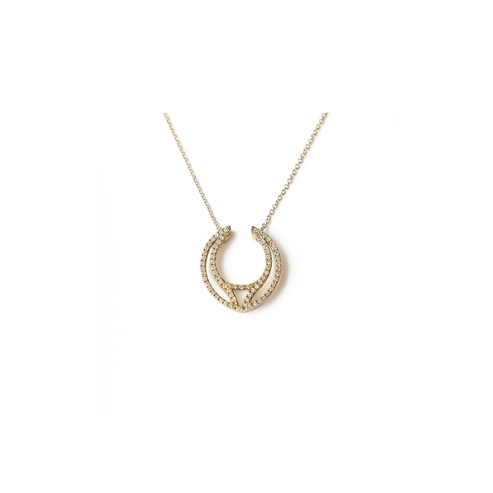 Gold 18K Minotavros diamond necklace, Polina Ellis