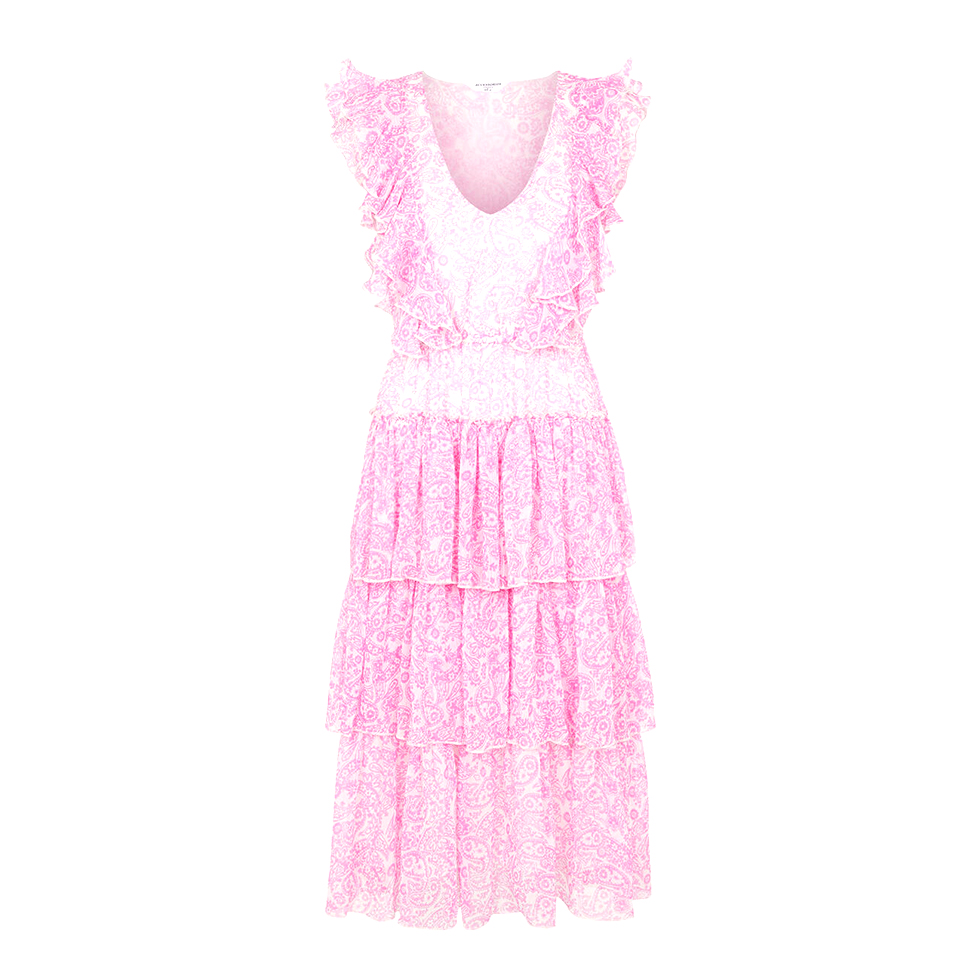 Ροζ φόρεμα με βολάν