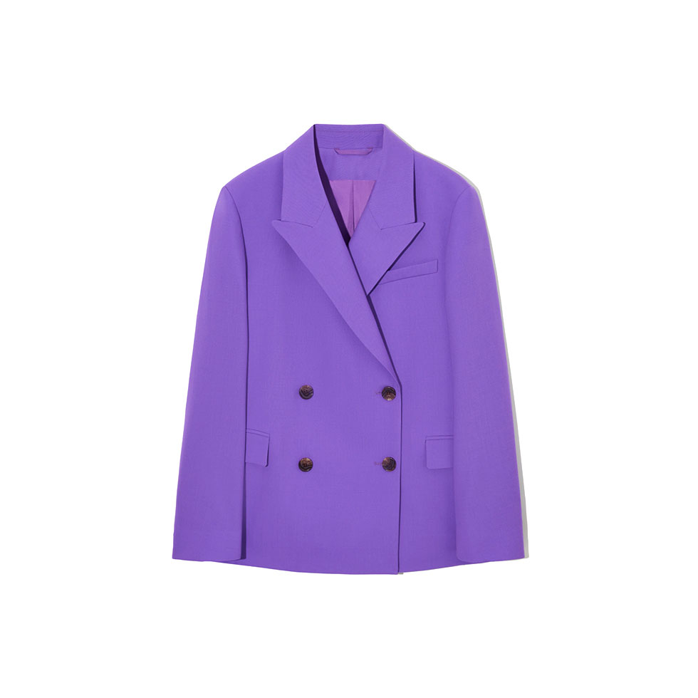 Μοβ σακάκι με μαύρα κουμπιά σε κανονική γραμμή