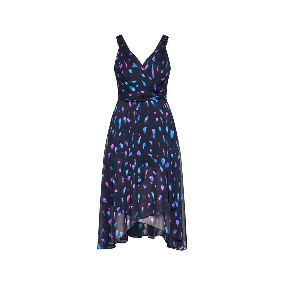 Σκούρο μπλε φόρεμα με μοτίβο