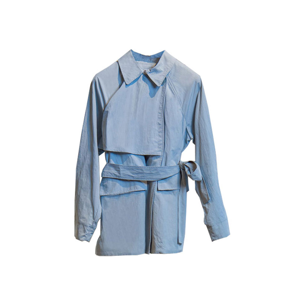 Γαλάζιο jacket με ζώνη 