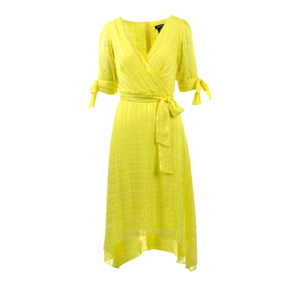 Yellow, wrap dress
